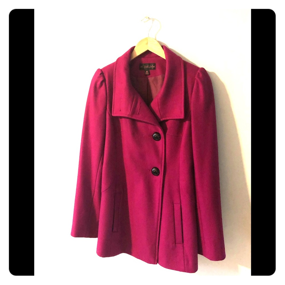 Pink Pea Coat, Medium